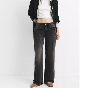 Pull&Bear Dark Gray Straight-Leg Jeans